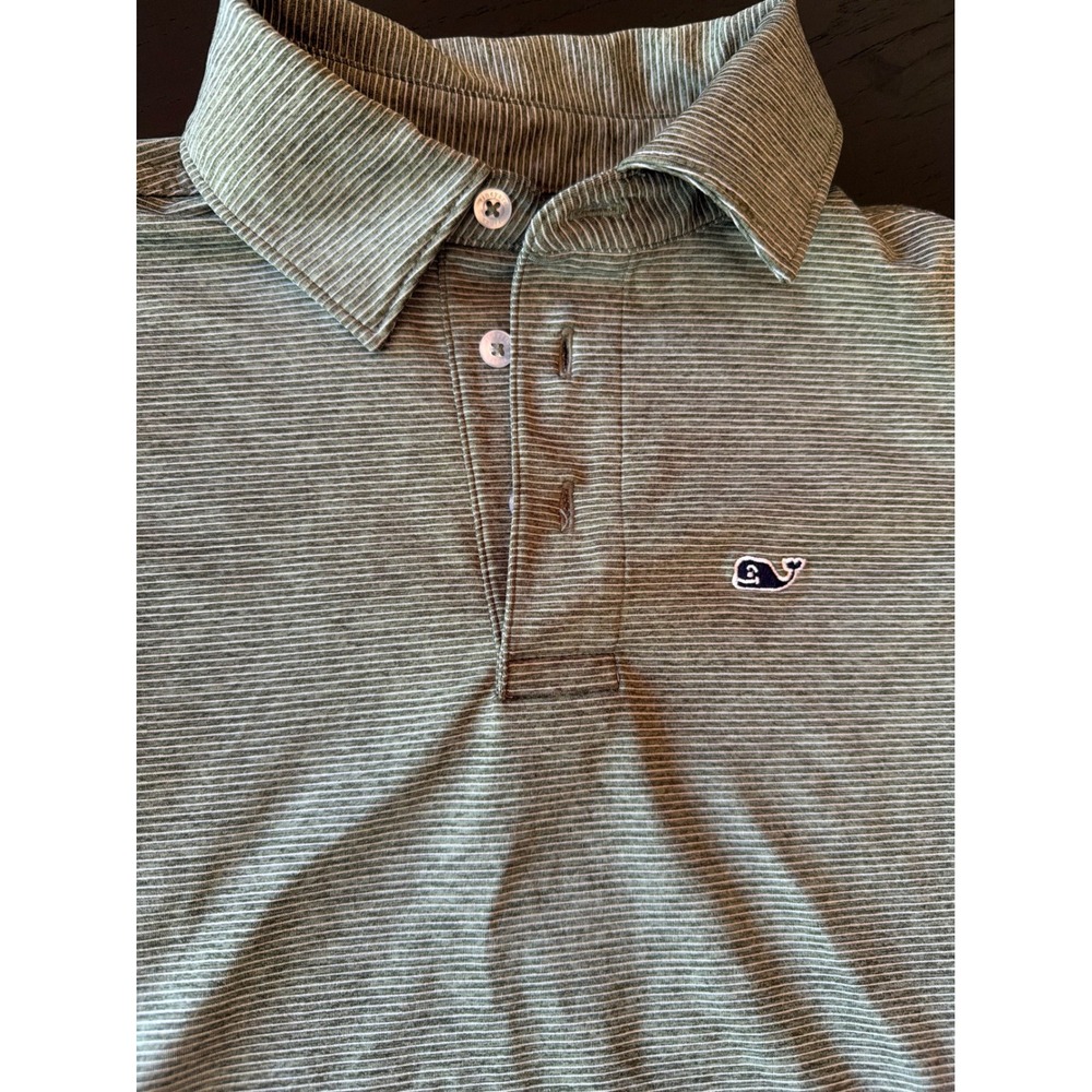 Vineyard Vines Polo Red Green On-The-Go Sankaty Micro Stripe Performance Set 5 - Picture 3 of 7